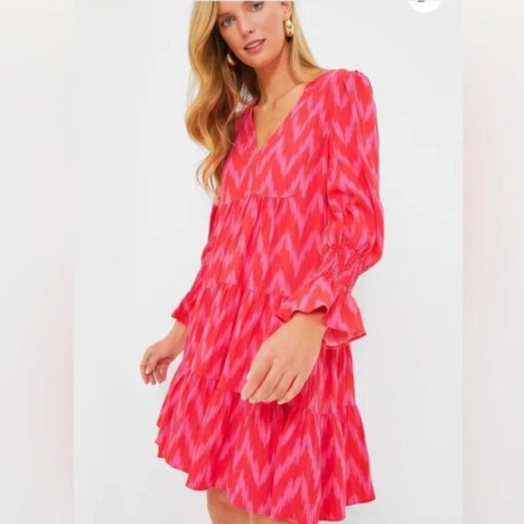 Tuckernuck Pomander Place Ikat Kenzo Dress Hot Pink XS - Picture 2 of 13
